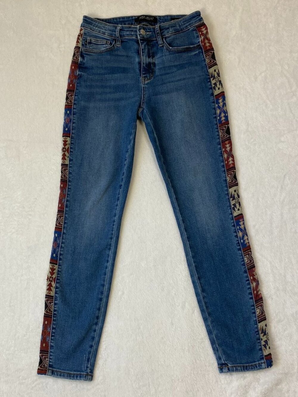 Judy Blue Relaxed Fit 5/27 Denim Jeans Aztec Boho Western